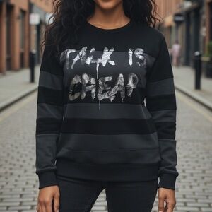 Rock & Republic Sweater with See-Through mesh stripes